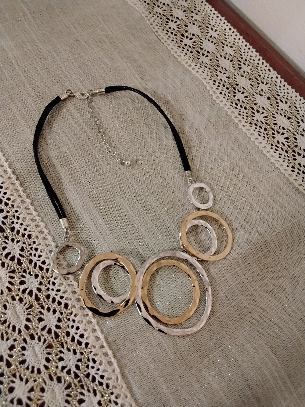 Elegant Two-Tone Circle Necklace - Women's Jewelry